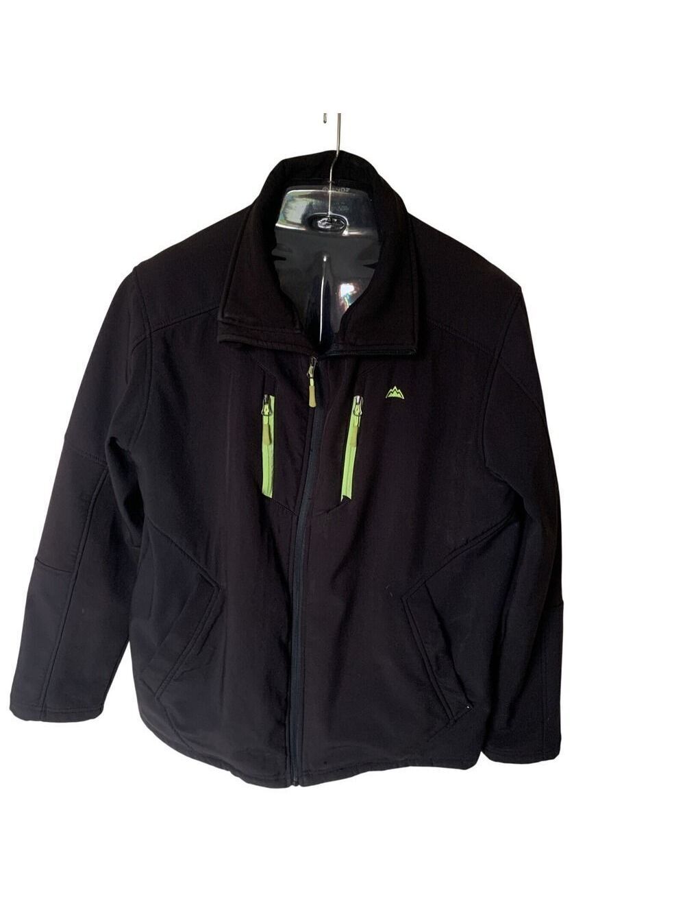 Snozu Performance Jacket Men's XL Black Full Zip Softshell Pockets Ski Snowboard